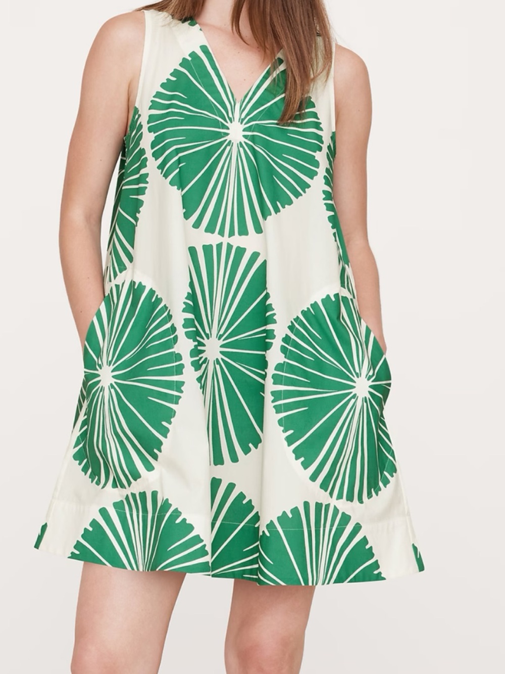 NWT Banana Republic Green and Cream Shift Dress